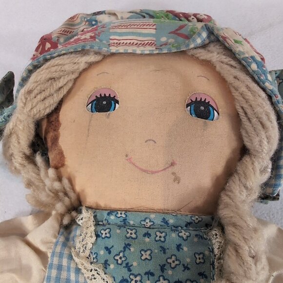 Knickerbocker Holly Hobbie Day 'N Night Eyes Open & Close Blue Dress Vintage Rag - Picture 3 of 11